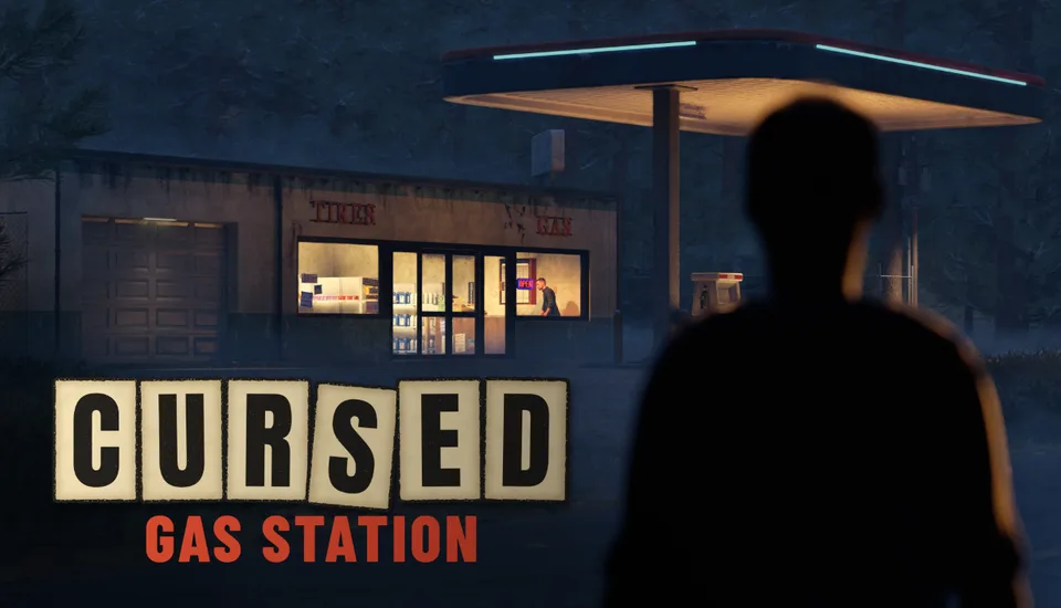 Cursed Gas Station key art with logo